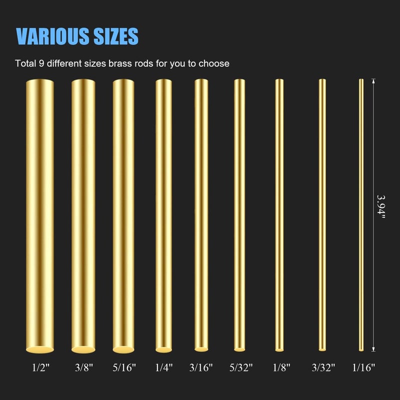 DYWISHKEY 20 Pieces 1/16 Inch Brass Rods, Brass Round Stock Lathe Bar Stock for DIY Craft Making, Handle Pin, Brass Rod 1/16 Inch in Diameter, 3.94 Inches in Length - Image 3